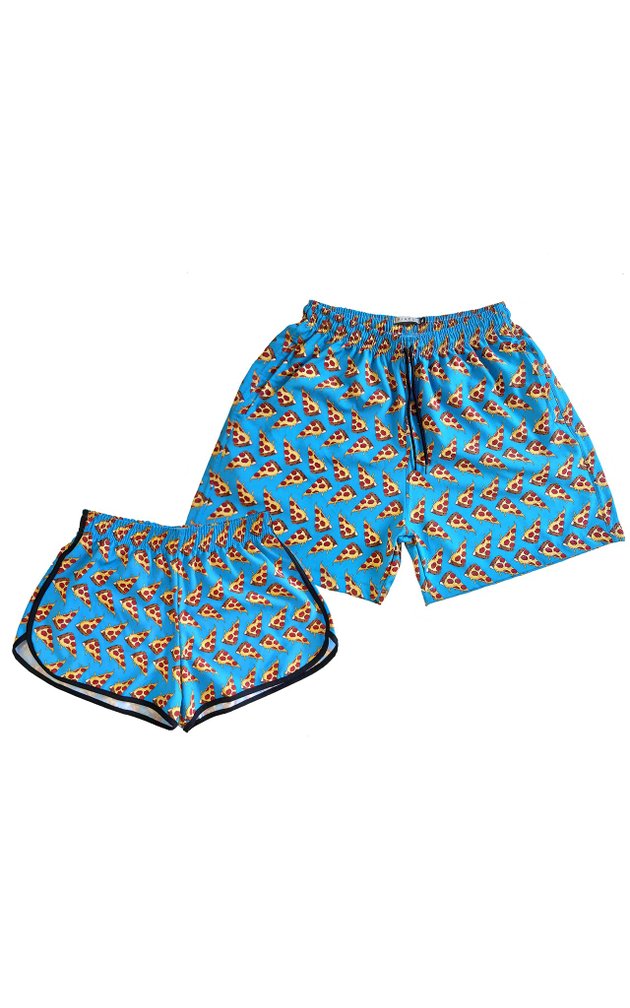 kit casal short praia tactel mauricinho riacci pizza 01