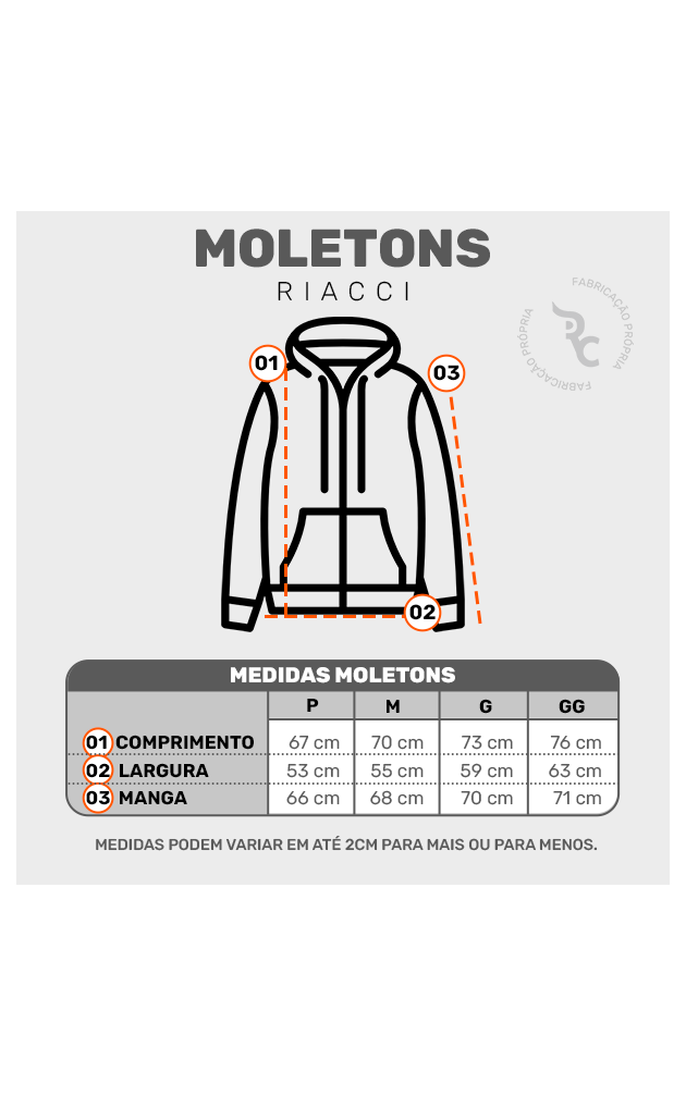 tabela moletons