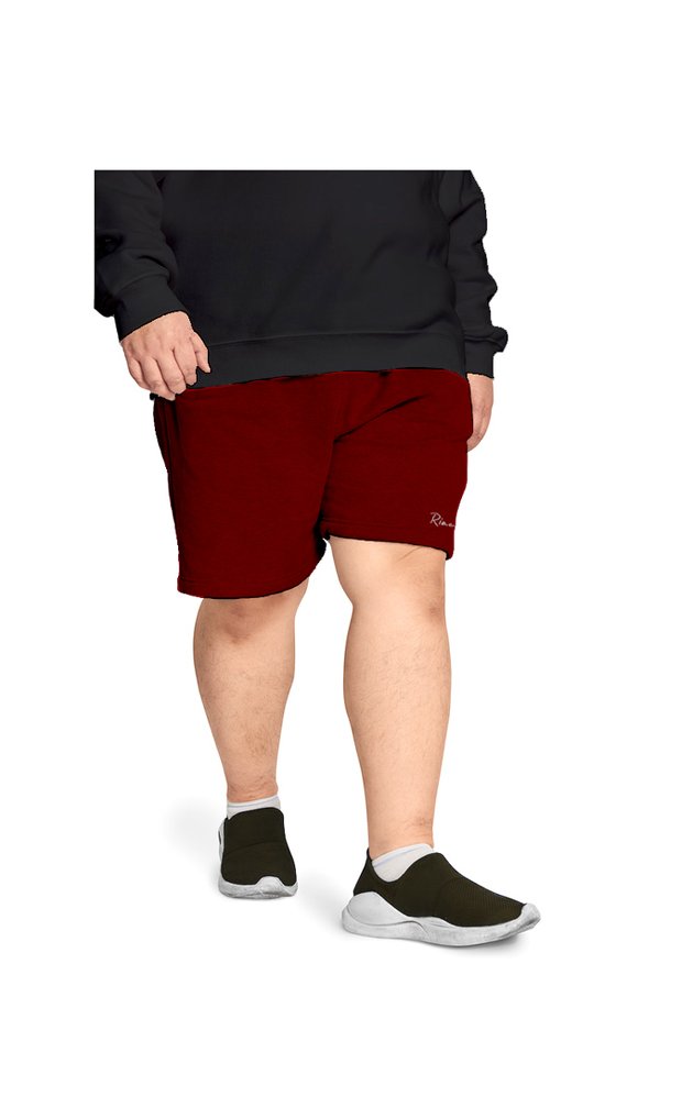 bermuda de moletom masculina plus size academia treino moletom bordo