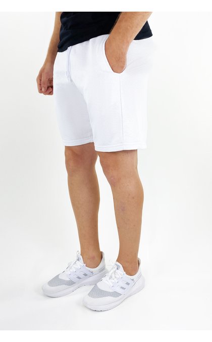 5235br bermuda de moletom masculina academia treino shorts riacci branco 01