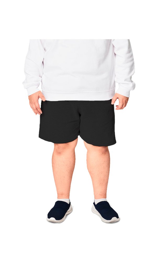 bermuda de moletom masculina plus size academia treino moletom preto novo