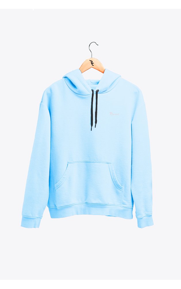 casaco moletom felpado academia blusa frio canguru flanelado riacci azul claro