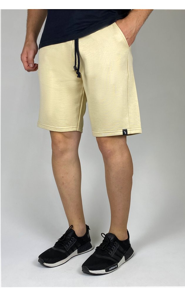 bermuda de moletom premium masculino academia casual riacci areia