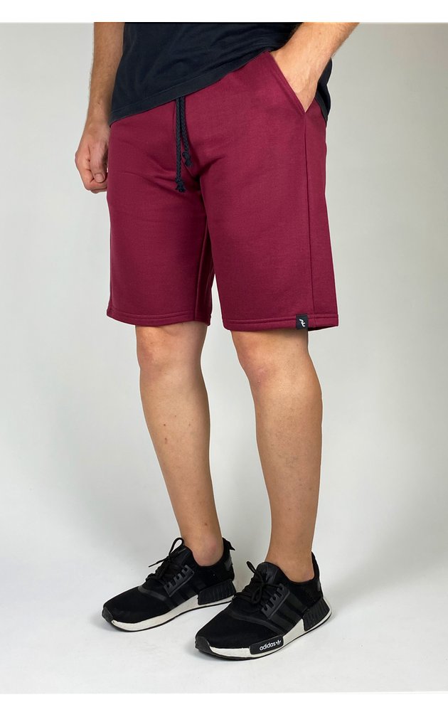 bermuda de moletom premium masculino academia casual riacci bordo
