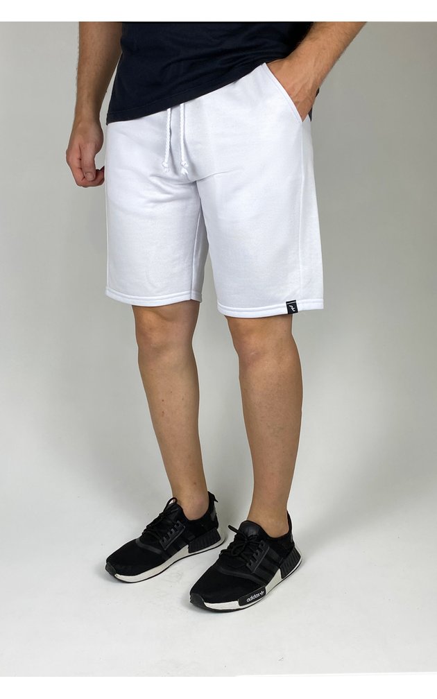 bermuda de moletom premium masculino academia casual riacci branco