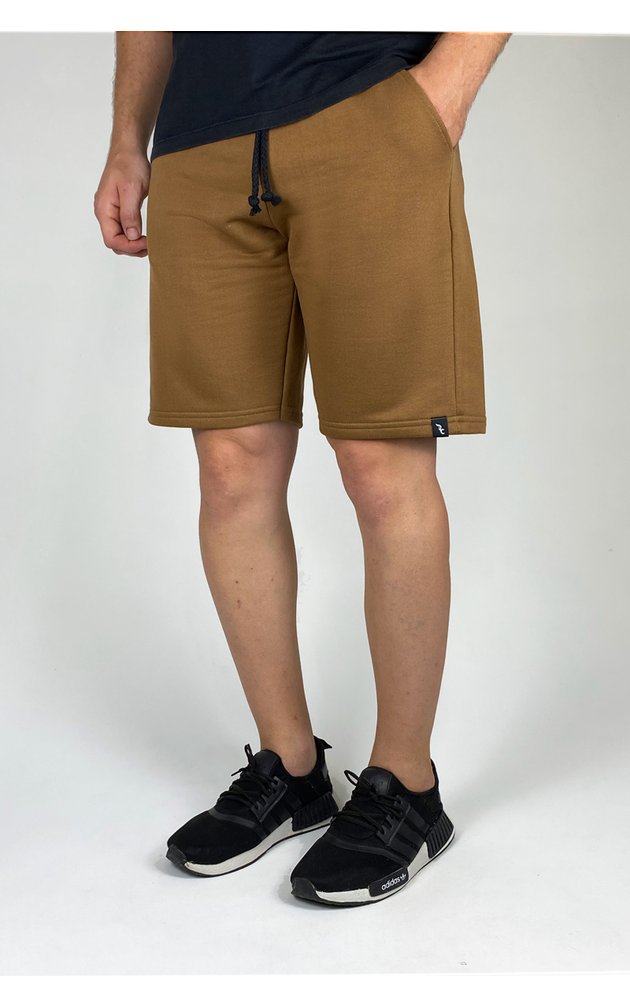 bermuda de moletom premium masculino academia casual riacci marrom
