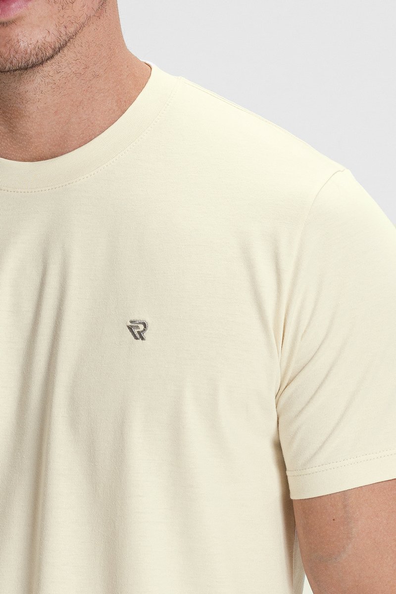 camiseta premium masculino algodao verao riacci marfim