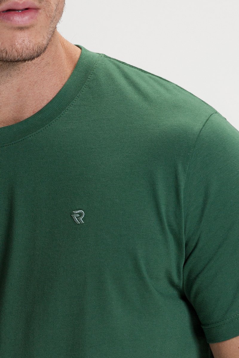 camiseta premium masculino algodao verao riacci verde escuro