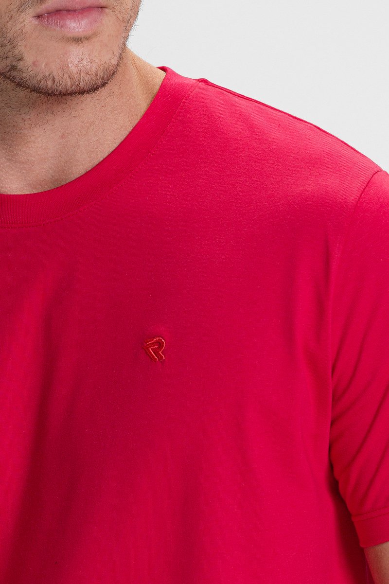 camiseta premium masculino algodao verao riacci vermelho