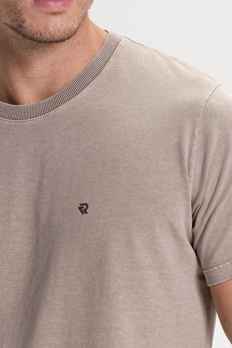 camiseta premium masculino estonado algodao verao riacci caqui