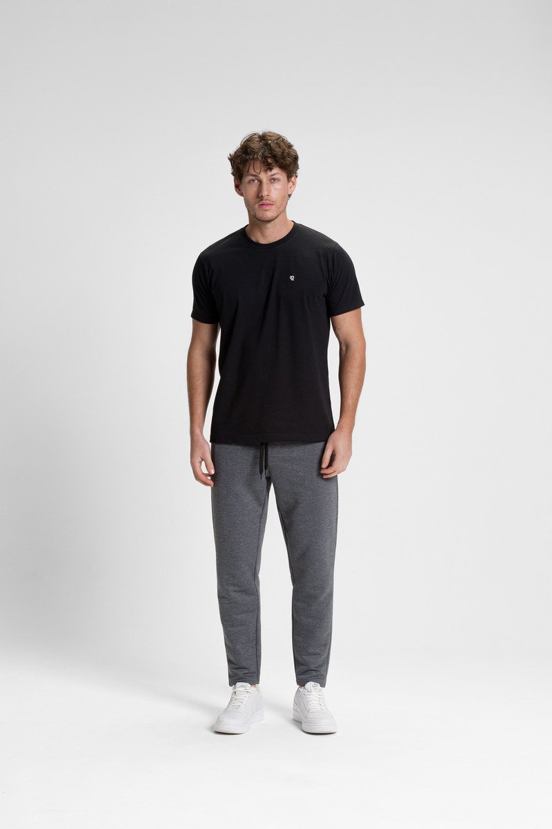 calca moletom reta alfaiataria premium verao riacci chumbo