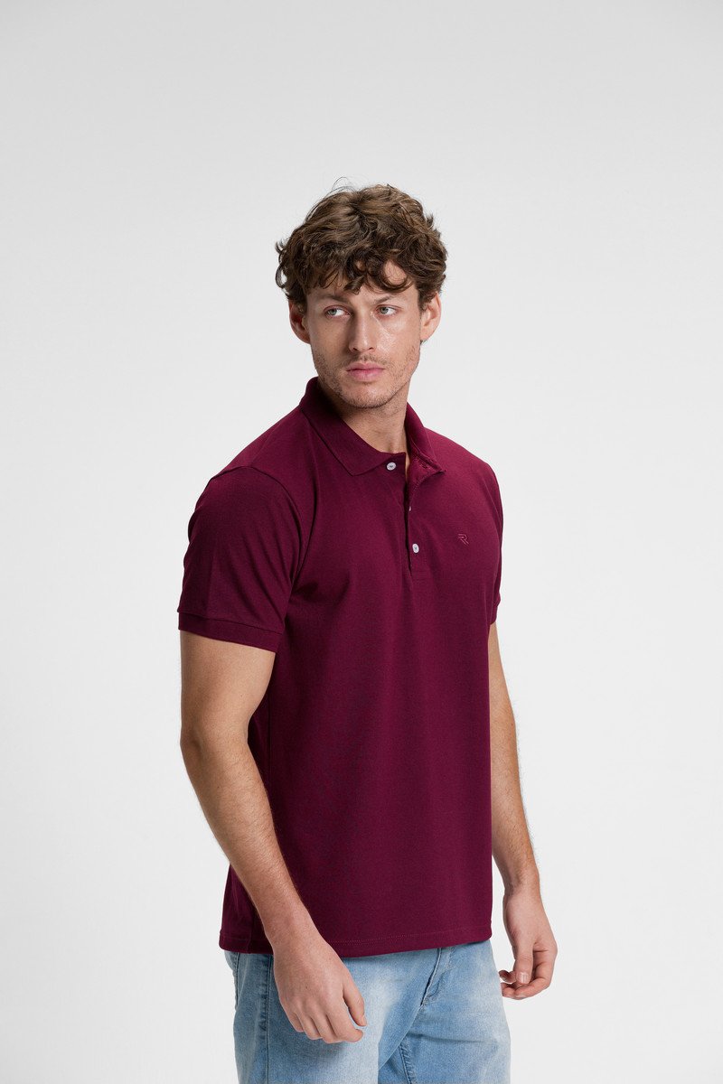 camisa polo masculina casual bordo5