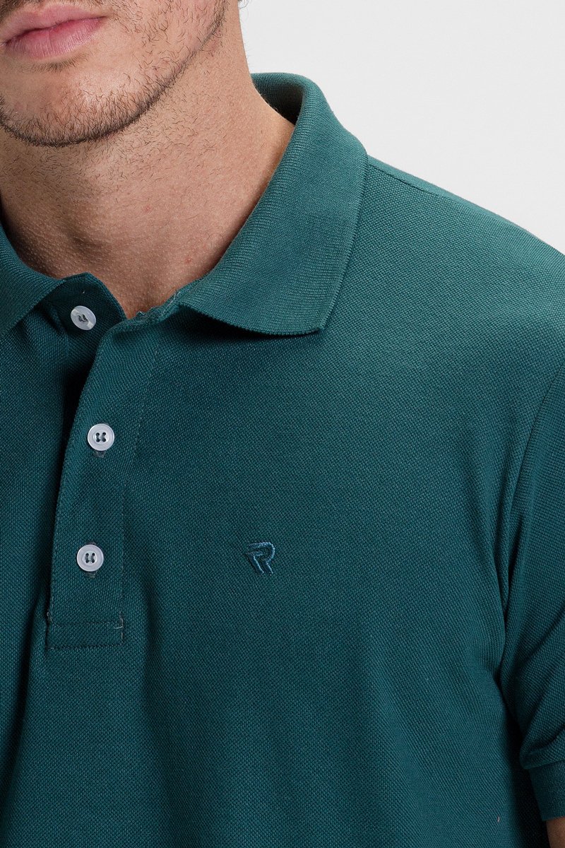 camisa polo masculina casual petroleo