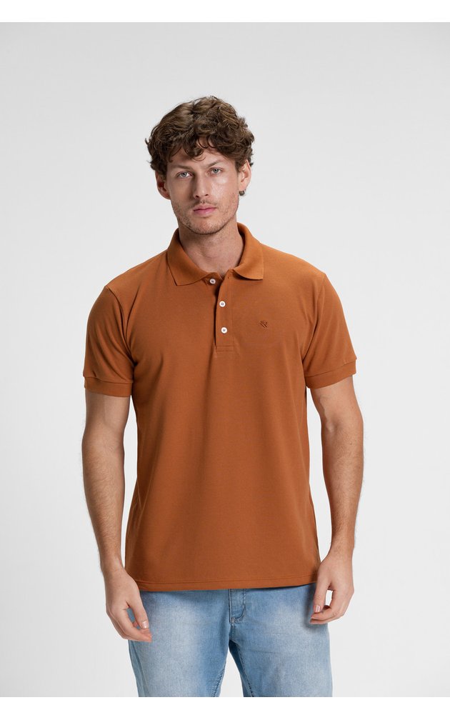 camisa polo masculina casual cobre2