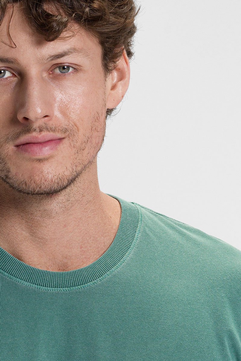 camiseta premium estonada masculina riacci algodao verde