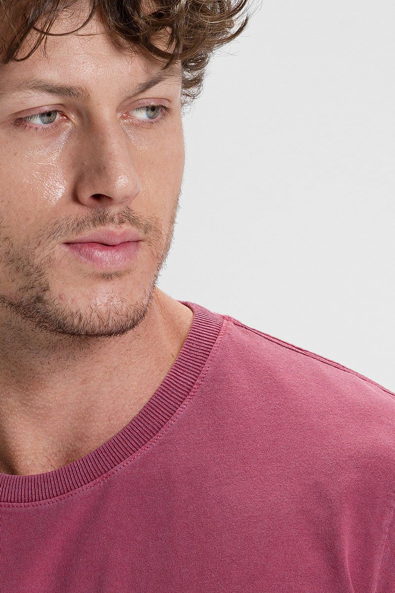 camiseta premium estonada masculina riacci algodao vinho