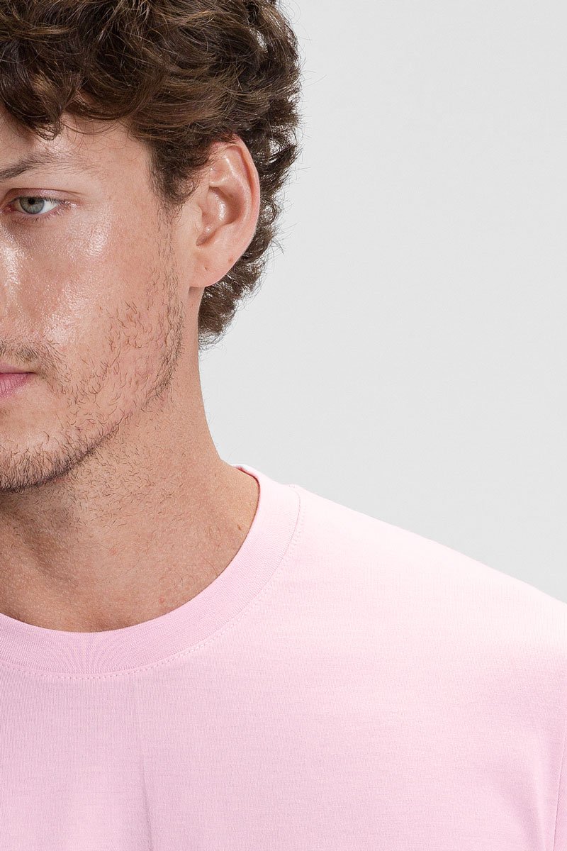 camiseta premium masculina riacci algodao rosa claro