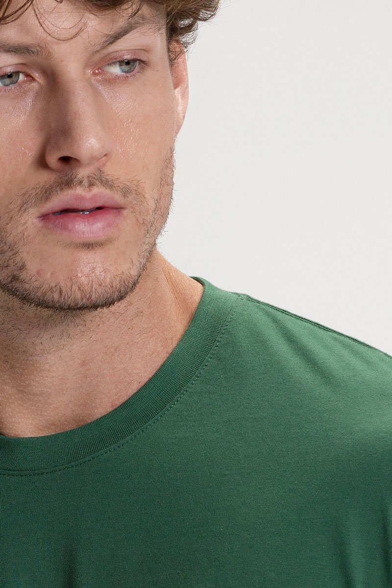 camiseta premium masculina riacci algodao verde escuro