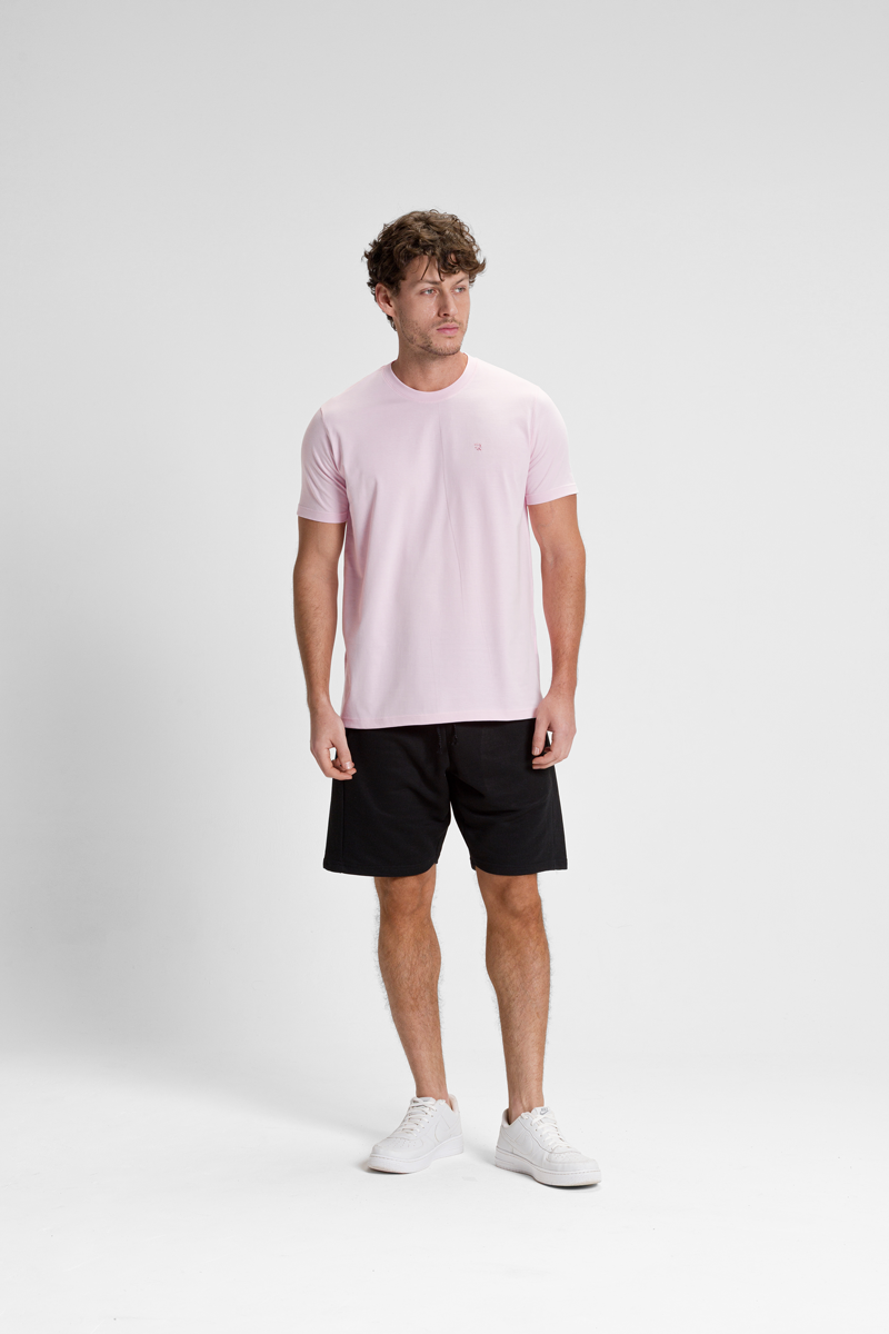 camiseta premium masculina algodao riacci rosa claro