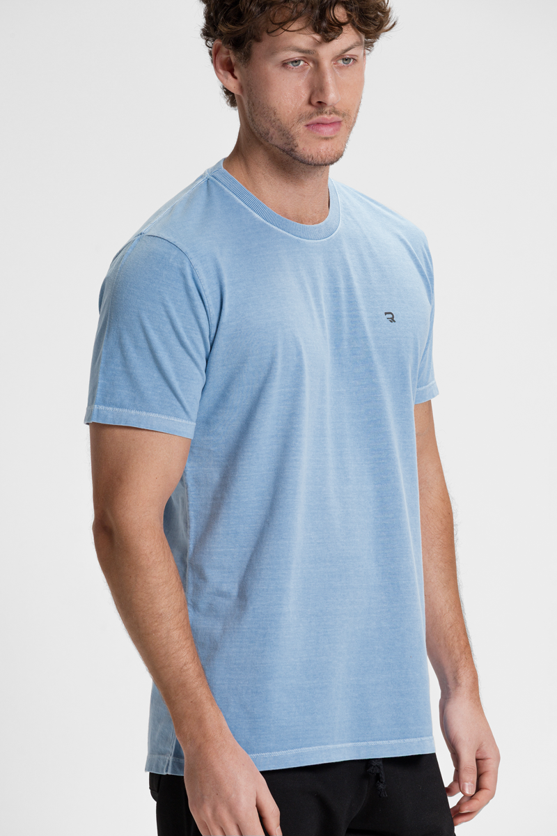 camiseta premium estonado masculina algodao riacci azul ceu1