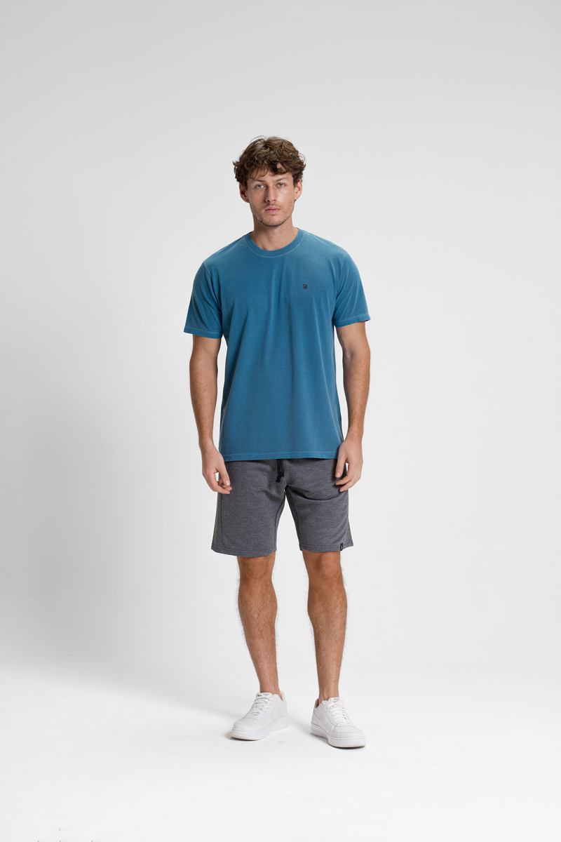 camiseta premium estonado masculina algodao riacci azul profundo