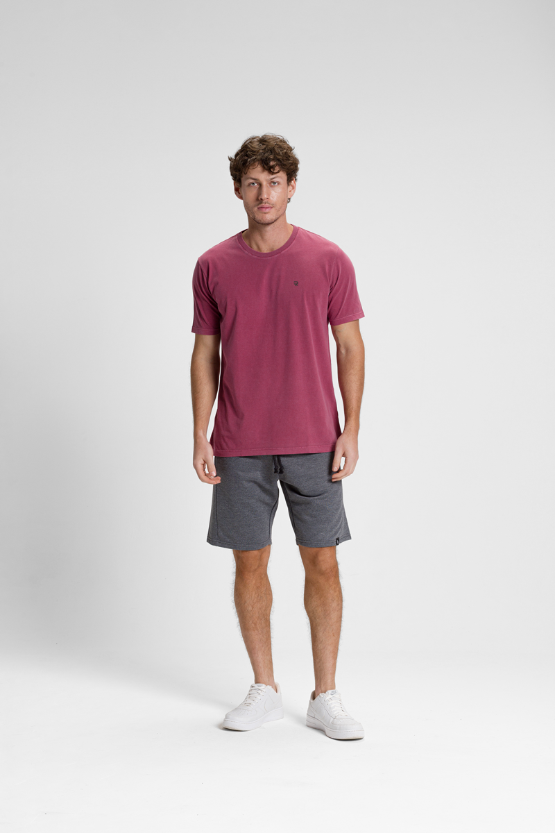 camiseta premium estonado masculina algodao riacci vinho