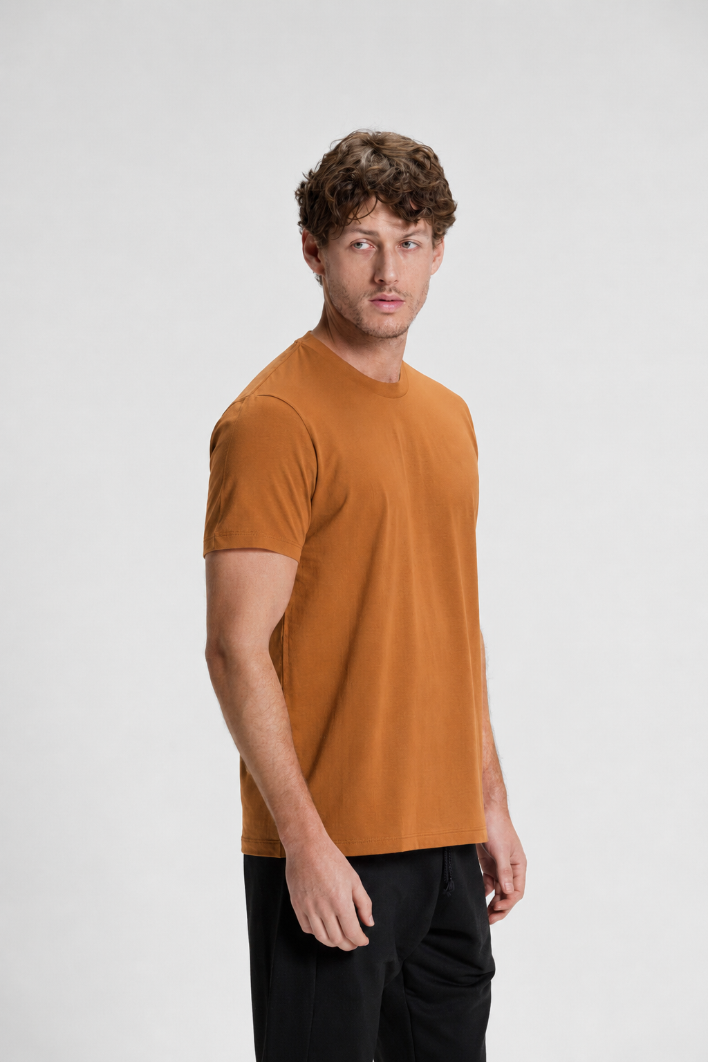 camiseta premium masculina algodao riacci caramelo1