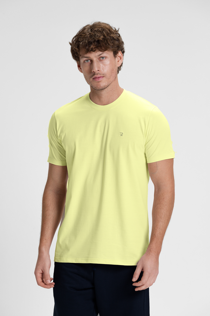 camiseta premium masculina algodao riacci amarelo